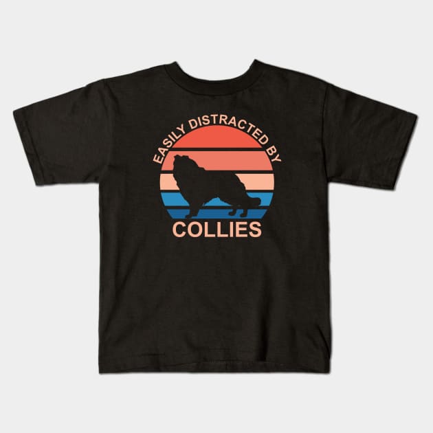 Easily Distracted By Collies Kids T-Shirt by DPattonPD